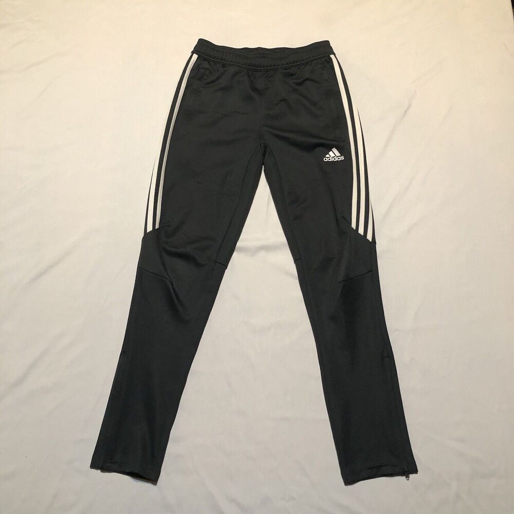 Adidas Track Pants Youth 11-12 Gray White Stripe Athletic Joggers Soccer Pants
